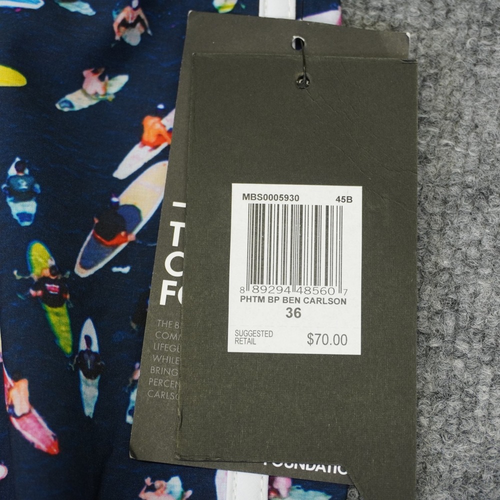 NEW Hurley Board Shorts Mens 36 Blue Ben Carlson Foundation Surfer Print Phantom - Picture 5 of 12